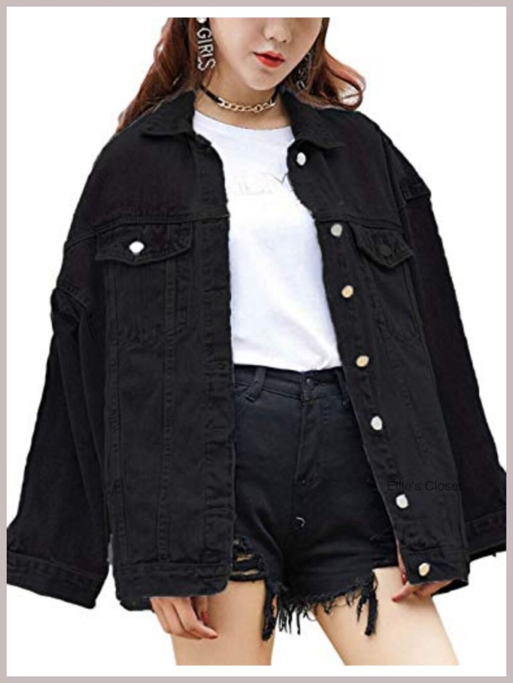 Oversized 100% Cotton Denim Jacket Women Mid Long Casual Jean Coat